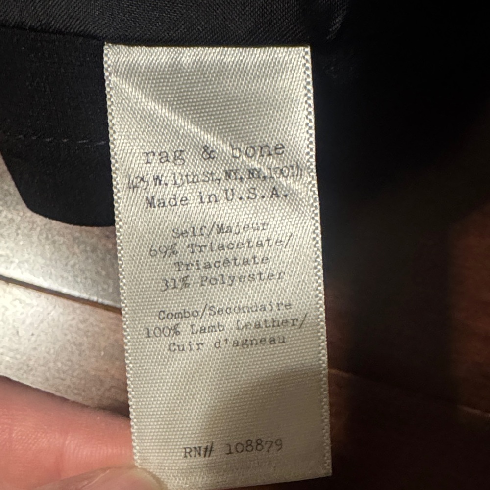 Rag & Bone Black Leather Trim Trouser Shorts - Picture 9 of 9